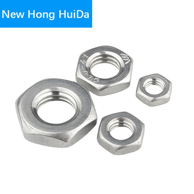 DIN439 GB6172 Hexagon Thin Nut 304 Stainless Steel Hex Nut Metric Thread M6 M8 M10 M12 M14 M16 M18 M20 M22 M24
