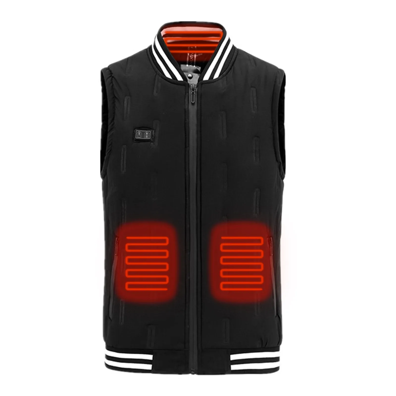 Winter Mens Heated Vest Jacket Washable Hooded Coat Intelligent Electric Heating Warm Clothes Outdoor Camping Thermal Coat 2