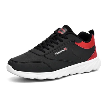 

PU Leather Casual Shoes Men's Sneakers Men Lace Up Spring Arrival Breathable Leisure Footwear Board Shoes Males Adult Masculino