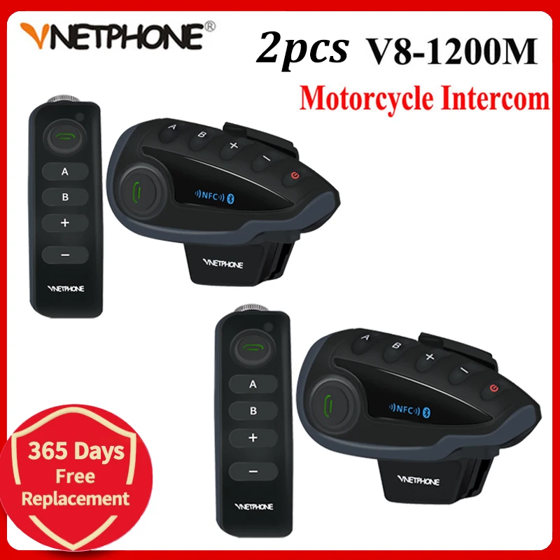 2PCS Vnetphone V8 Bluetooth Intercom 