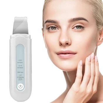 

Ultrasonic Ion Skin Scrubber Ems Face Massager Facial Cleansing Ion Import Whitening Pore Cleaner Skin Peeling Shovel Device