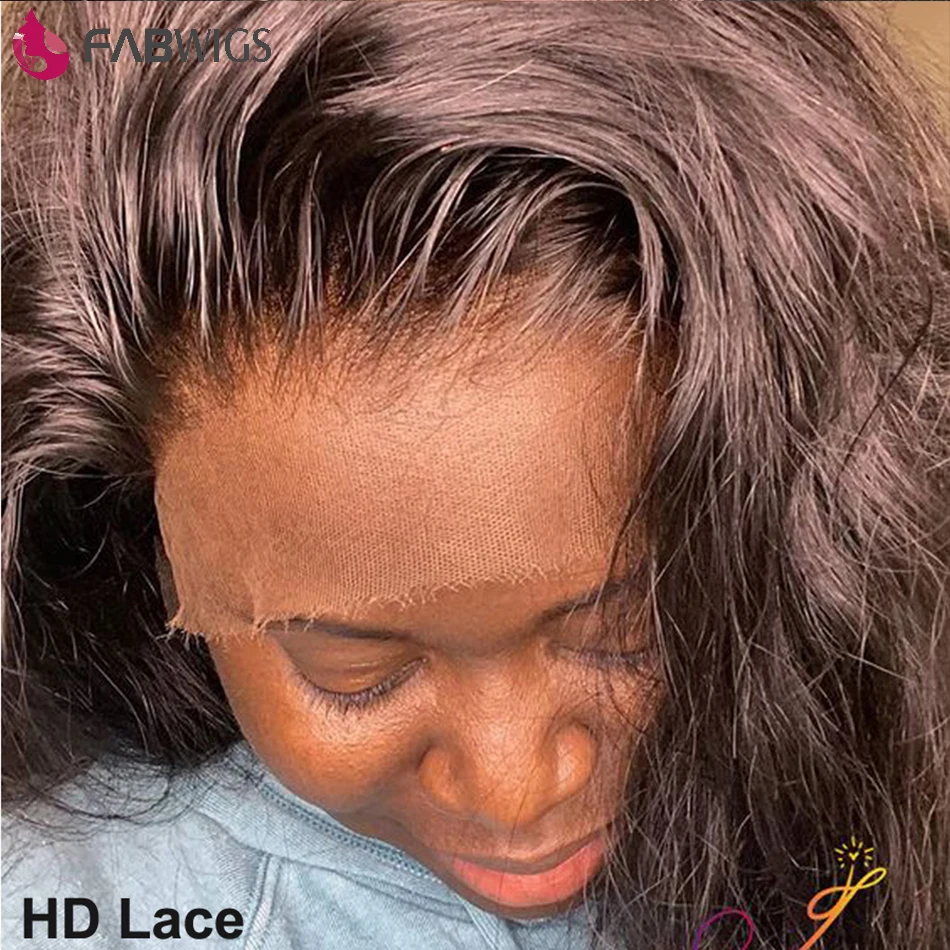 

Fabwigs Curly HD Lace Frontal Invisble 13x4 Transparent Lace Frontal Closure Pre Plucked Skin Melt Frontal HD Closure