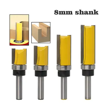 

8MM Shank Template Trim Hinge Mortising Router Bit Straight End Mill Trimmer Tenon Cutter for Woodworking Milling Cutter