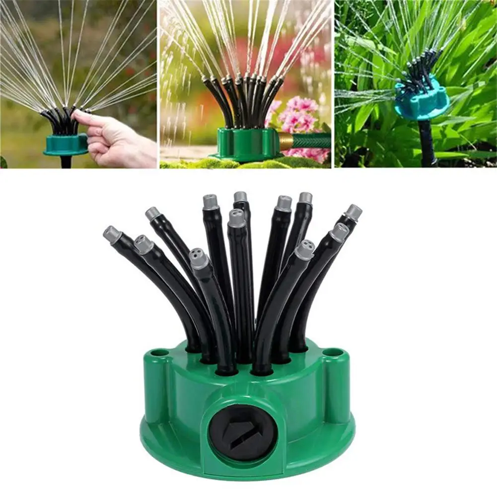 12pipe 360 Degrees Garden Lawn Water Sprinkler System Courtyard Sprayer For Watering Garden