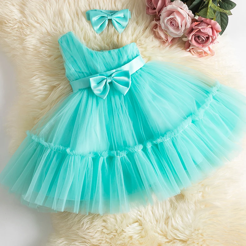 Vestido infantil Tutu elegante de um ombro