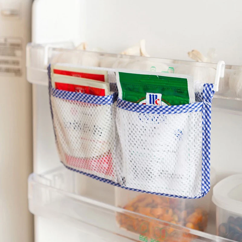 Kitchen Refrigerator Hanging Organizer Bathroom Multi-functional Storage Net Bag Hanging Bag Storage Bag Refrigerator Hanging