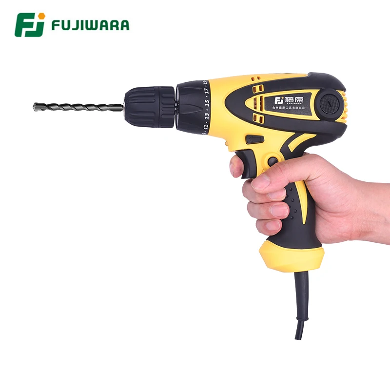 FUJIWARA 전동 스크루 드라이버 파워 임팩트 드릴 220, V-240V 나사 렌치, 19 속도 조절 가능, 350-420W