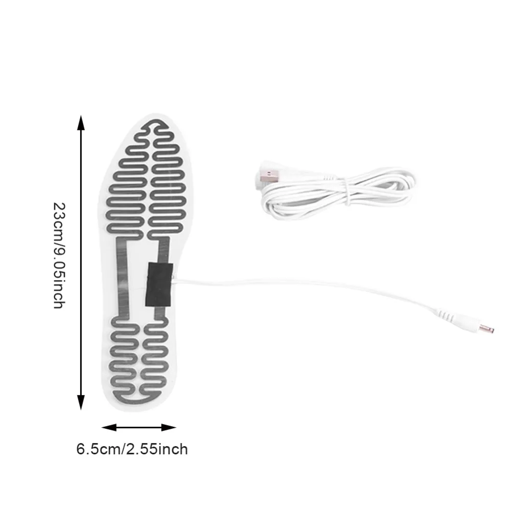 4D Stretch Breathable Deodorant 5V USB Heating Element Shoes Insoles 6.5*23CM Winter Outdoor Sports Ski Shoes for Men and Women