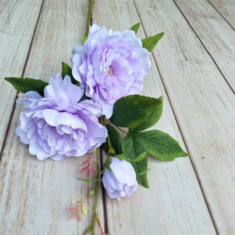 10Pcs Fake Long Stem Peony 35.43" Length Simulation Chinese Herbaceous Peonia for Wedding Home Decorative Artificial Flowers