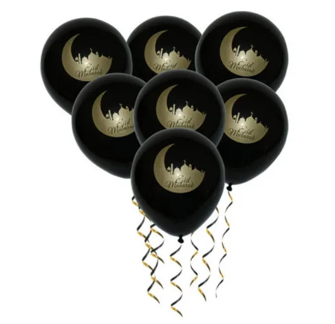 BLACK MOON 100 шт. EID MUBARAK декоративный шар s Рамадан и Eid украшения Мусульманский Исламский декоративный шар Рамадан Мубарак вечерние принадлежности - Цвет: BLACK MOON