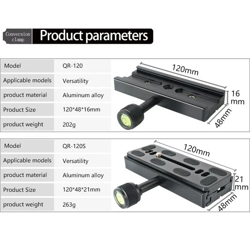 QR-120 расширение быстрое крепление зажим держатель общая камера штатив алюминиевый стабилизатор со сплава