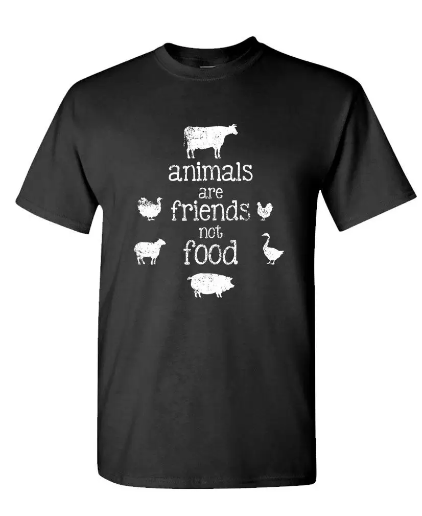 

ANIMALS ARE FRIENDS Not Food - Unisex Cotton T-Shirt Tee Shirt