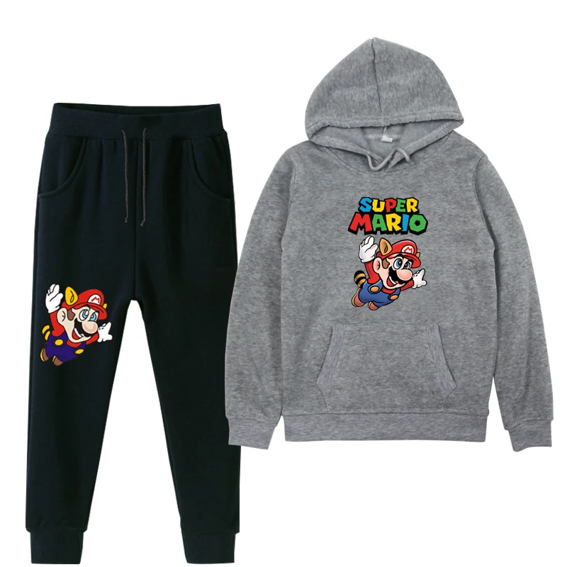 80% OFF Super Mario Toddler Boys Girls Casual Cloth Set Hoodies Sweatshirt Winter Thick Kids Outfits Children Sweatpants  Suits