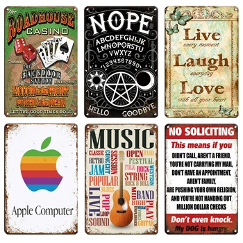 

LIVE LAUGH LOVE Vintage Iron Painting NO TRESPASSING BARBER SHOP Room Bedroom DOOR Metal Tin Sign Wall Decor