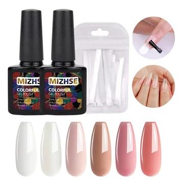 

MIZHSE UV Poly Extension Gel Quick Building Gel Polish Clear Whit Pink Fiber Glass Nail Extension Soak Of Manicure Nail Art