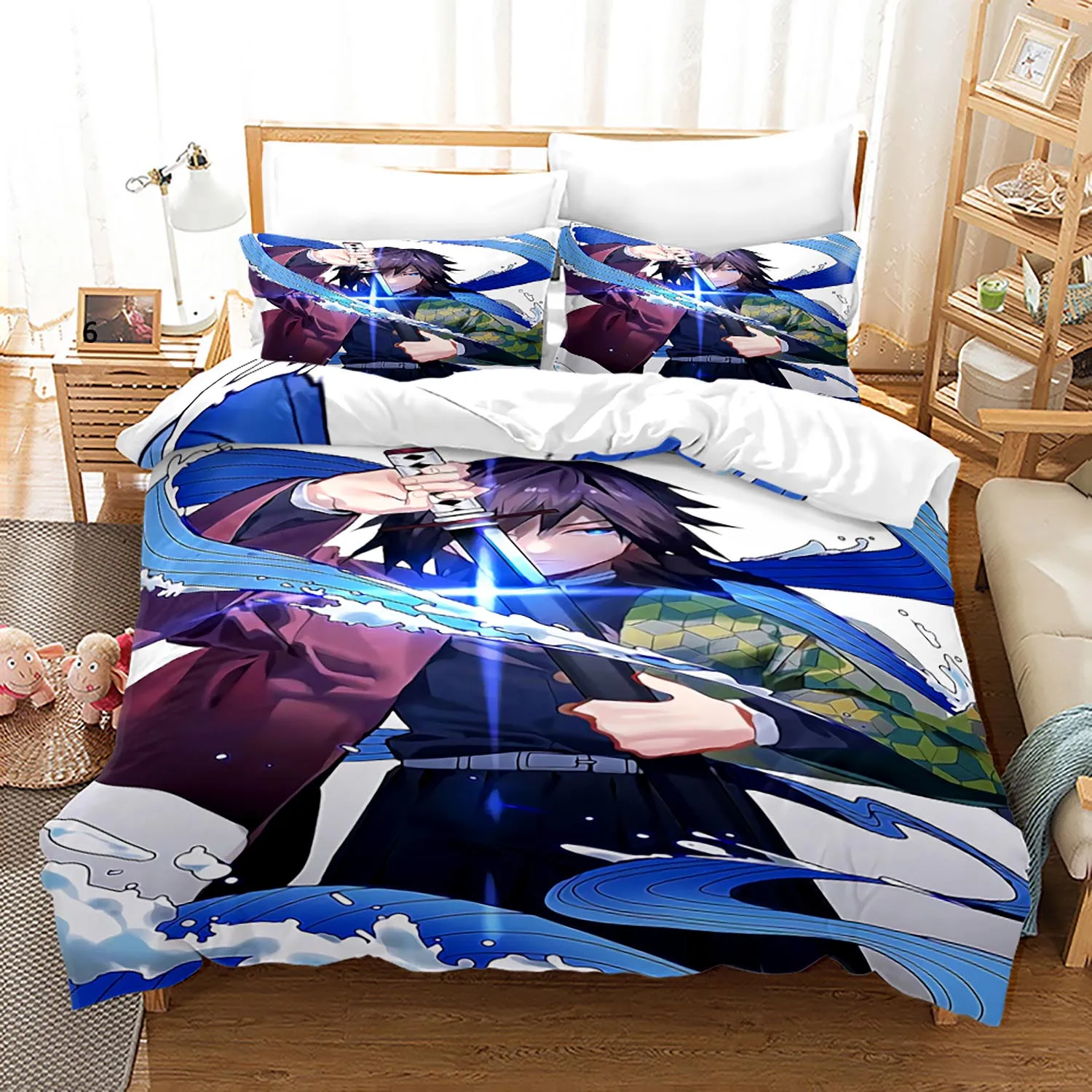 Demon Slayer Bedding Set Single Twin Full Queen King Size Demon Slayer Bed Set Children Kid Bedroom Duvetcover Sets 3D Print 025