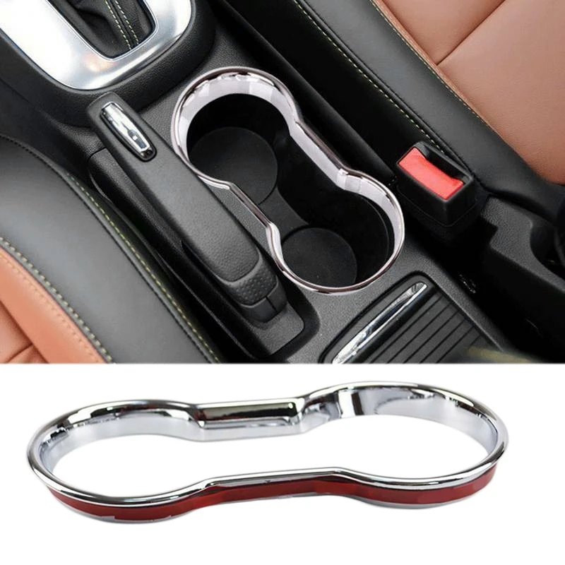 Car Chrome Cup Drink Holder Cover Trim Center Console Panel Frame for