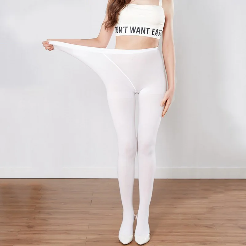 Nylons, женские цветные теплые колготки, трусы, липкие женские зимние модные сексуальные женские колготки размера плюс, колготки для танцев FENNASI - Цвет: White