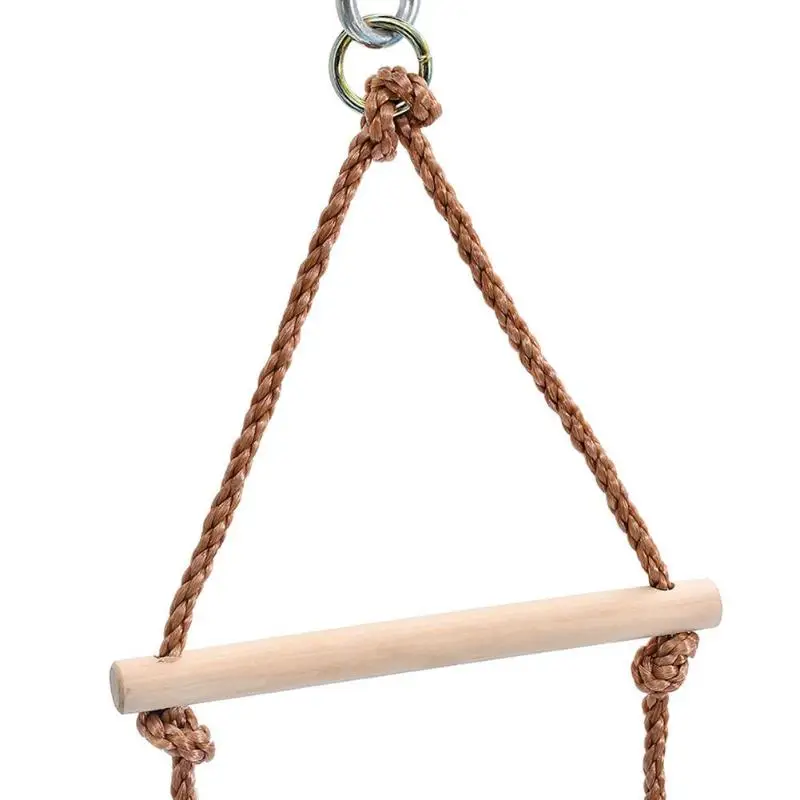 Wooden Rope Ladder Multi Rungs Safe Sports Rope Swing Swivel Rotary Connector Tools Children Activity Climbing Game Toys