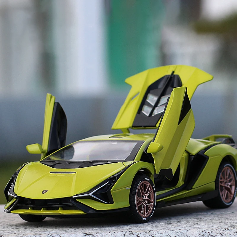 

Модель спортивного автомобиля из сплава 1:32 Sian FKP37, литой звук, супер-гонки, лифтинг-хвост, популярный автомобиль, колесо для детей, подарки