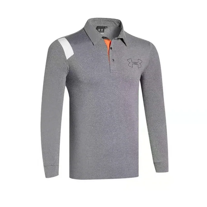 Серый W Мужская спортивная одежда long-sleeved2019 Одежда Для Гольфа Мужская футболка с длинными рукавами быстросохнущая дышащая одежда для гольфа - Цвет: Серый