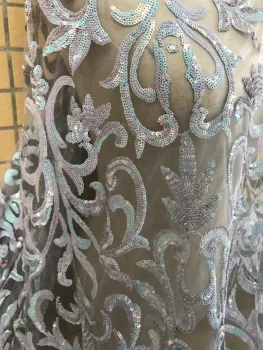 

nice looking feather embroidery tulle mesh lace fabric yaking-32.6802 with good quality for party dress