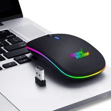 Игровая мышь Hamswan Беспроводная перезаряжаемая Бесшумная эргономичная светодиодная компьютерная мышь с подсветкой USB 2400 точек/дюйм игровая ...(China)