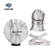 Наименование личного брэнда лого напечатаны волосы парик капот двухслойный атласный головной платок пучок волос упаковка атласные сумки