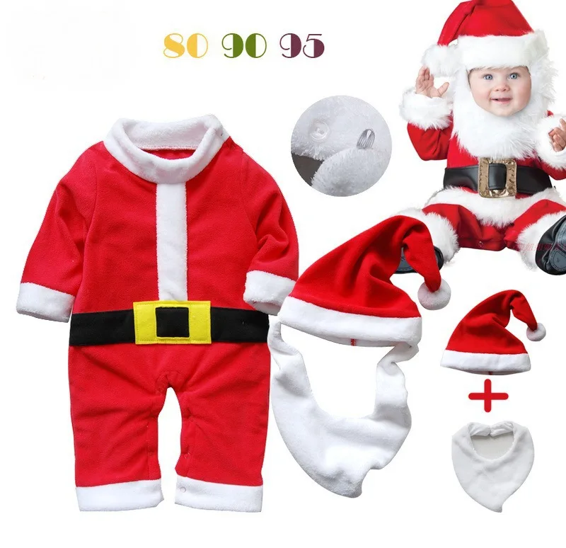 

New kid baby boys girls Christmas Costume New Years Santa Claus Suit Christmas Rompers Clothes Boys girl Kids Clothes