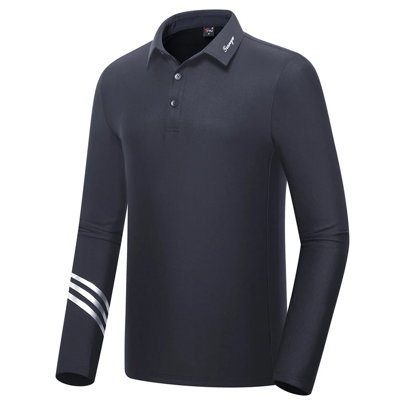 navy blue Одежда для гольфа мужская рубашка с длинным рукавом Весна Лето Мужская одежда футболка командная форма наружная спортивная одежда - Цвет: navy blue