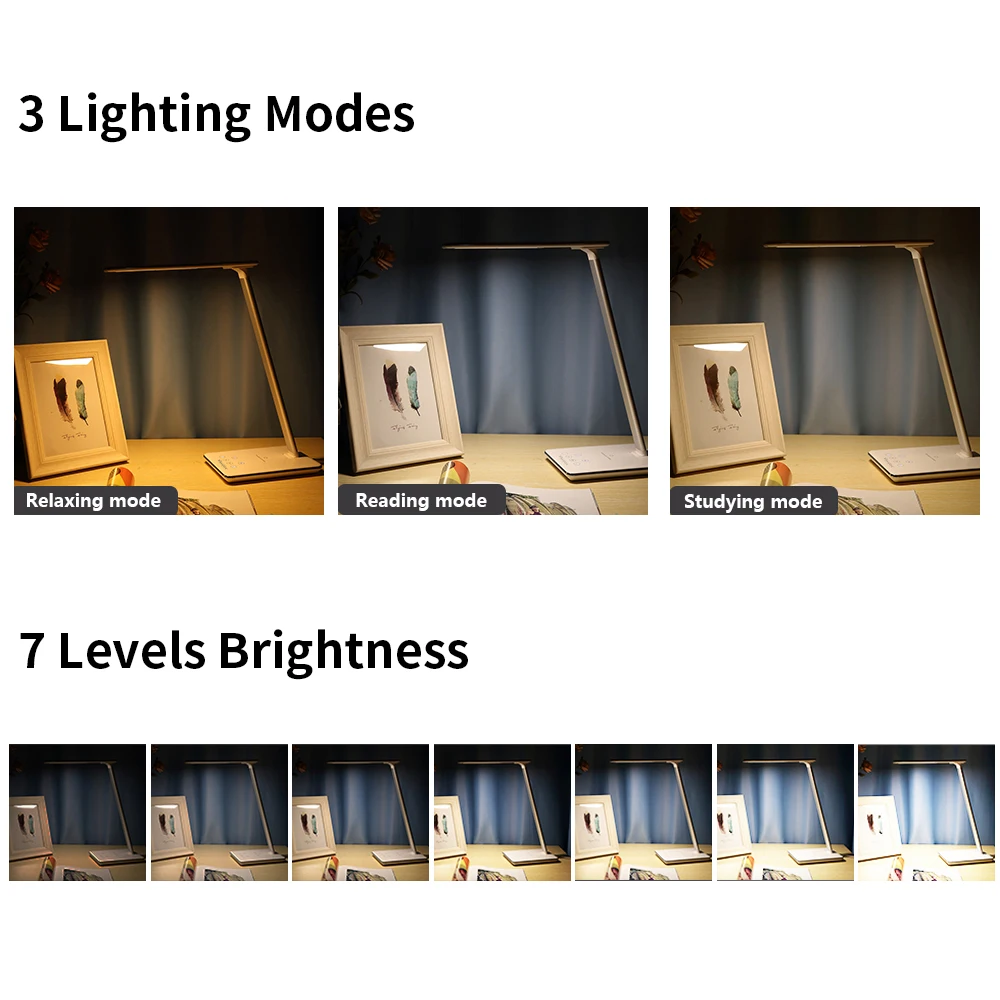 Настольная светодиодная лампа 2 в 1 Qi Беспроводная зарядная подставка держатель для сотового телефона Подставка складной настольный лампа для чтения