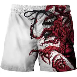 Мужские креативные шорты летние пляжные штаны шорты фильм Веном Косплей принт 3D быстросохнущие купальники удобные штаны для фитнеса