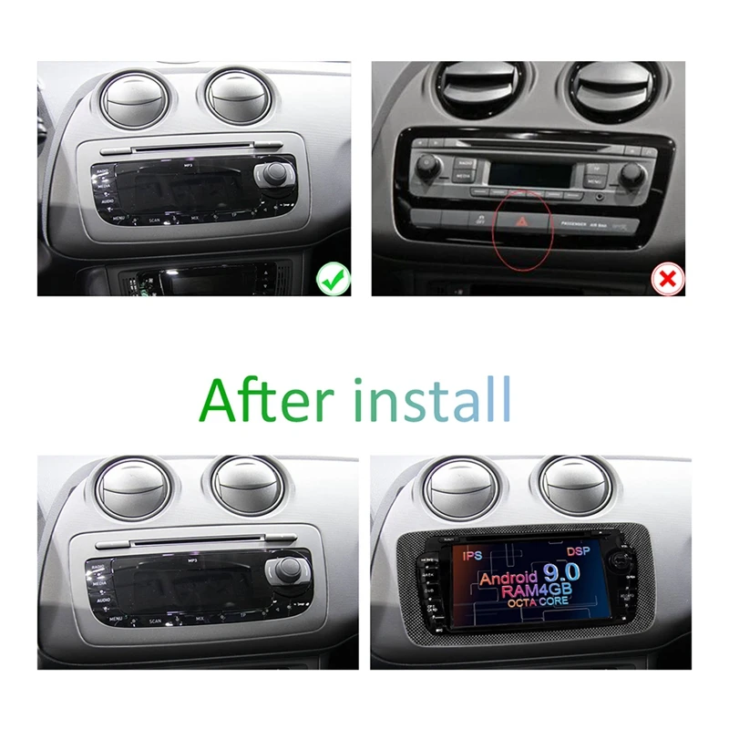 Top Android 9.0 2 Din Car Radio DVD GPS Navigation Multimedia Bluetooth Player for SEAT IBIZA MK4 6J Sport Coupe Ecomotive Cupra 200 9