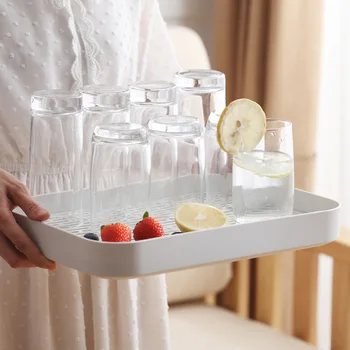 

Plastic Tableware Drain Rack Double-layer Vegetable and Fruit Tray Drain Household Rectangular Drain Tray Kitchen Storage Rack