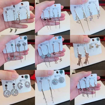 

30 Pairs/lot luxury fashion women crystal style earring lot top quality zircon women wedding earring wholesale 201030-26