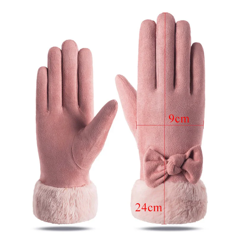 Зимние перчатки сенсорный экран для женщин теплые толстые бархатные женские перчатки полный палец ветрозащитные зимние перчатки для вождения на открытом воздухе велосипедные перчатки Gant