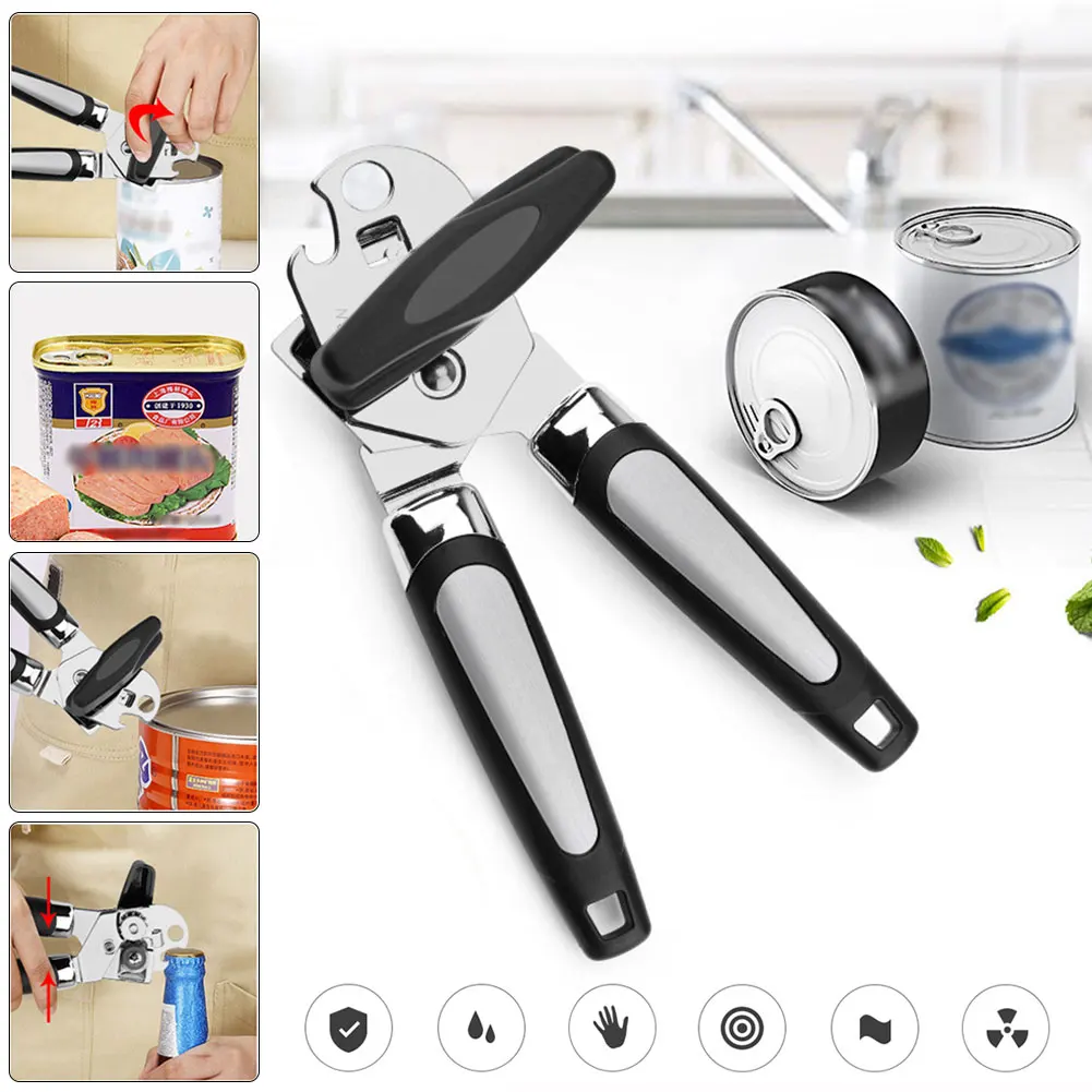 Multi function Stainless Steel Cans Opener Professional Ergonomic