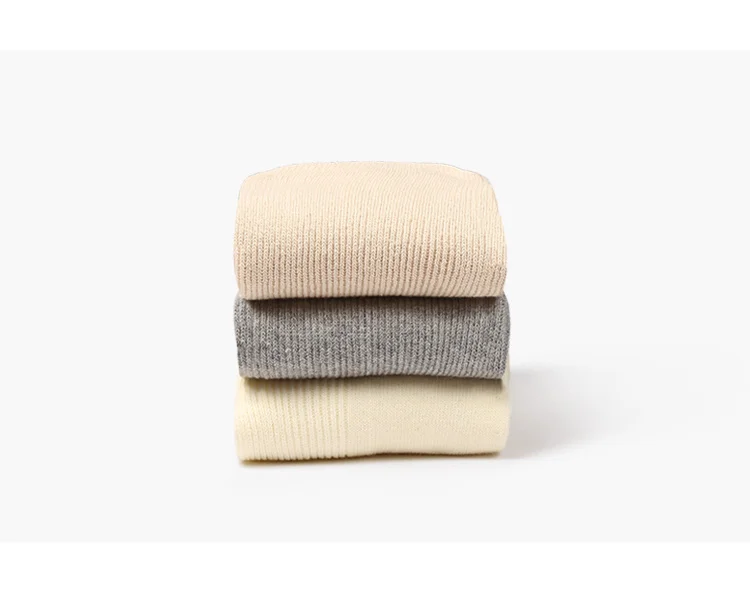 CHAOZHU  Japanese Korea High School Girls High Socks Loose Solid Colors Double Needles Knitting Cotton Long Socks Women
