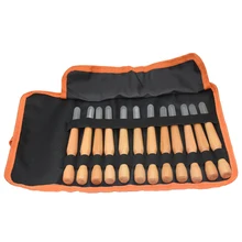 Outils de sculpture en acier à haute teneur en carbone, Kit de ciseaux à bois, sac de rangement pour pierre à aiguiser, 12 pièces
