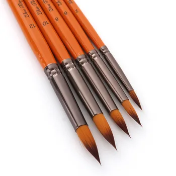 

5 Artist Watercolor Painting Brushes Brush Oil Acrylic Flat&Tip Paint Kit