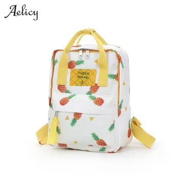 

Aelicy 2020 Woman Trendy Bags Pineapple Bag Printing Travel Backpack Bag Printing Girls Campus Leisure Backpack Bag Organizer