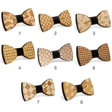 Волшебный сценический деревянный галстук-бабочка для мужчин и мальчиков в горошек, в клетку с узором пейсли, цветочный узор, регулируемый галстук-бабочка, свадебный подарок