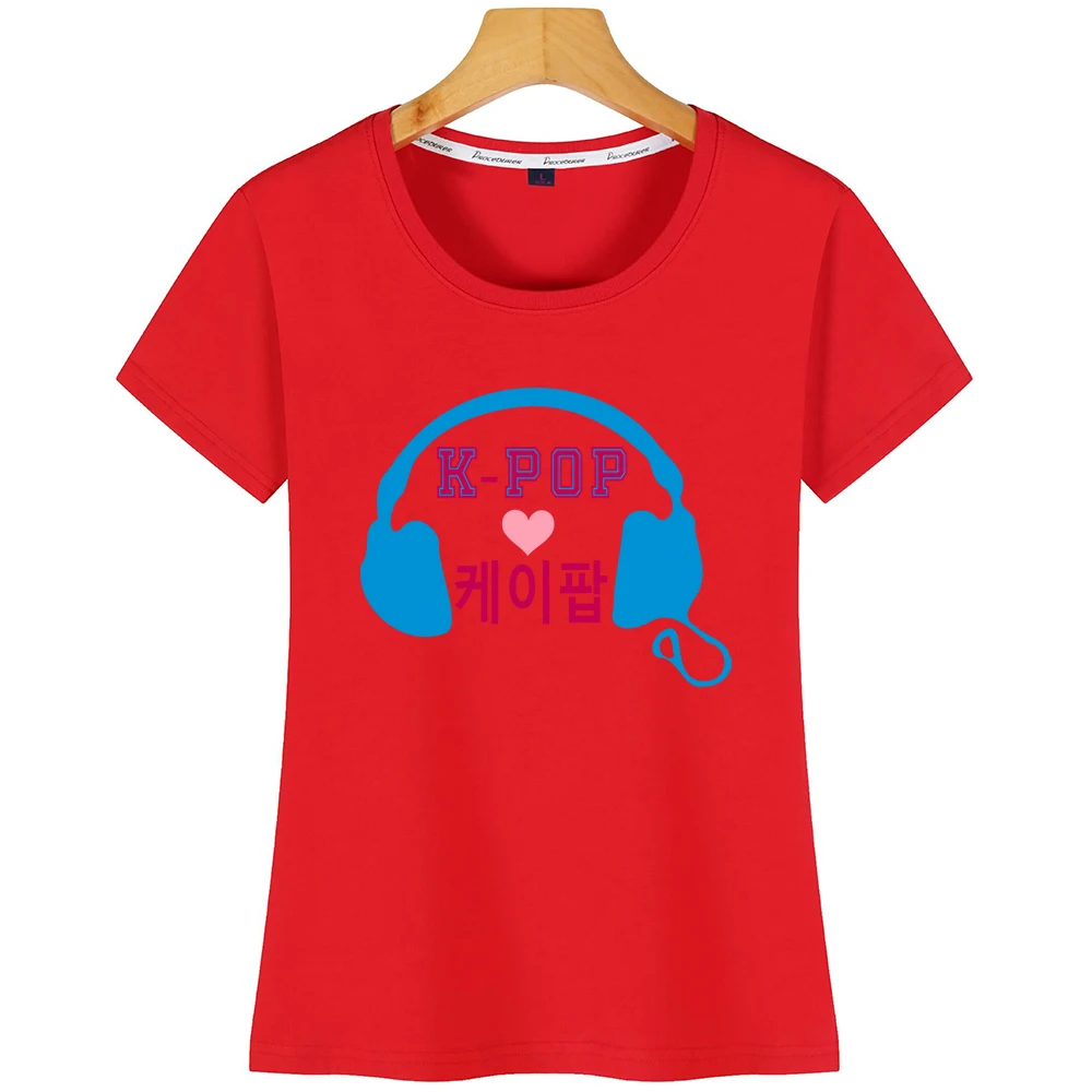 Топы Футболка женская Keep Calm And Listen To K Pop Love Kpop комические надписи на заказ