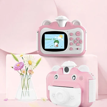 

Kid Toy Camera Instant Print Camera 2.4inch 1080P Video Children's Toys Camera With 100pcs Print Paper Birthday Gift for Girls