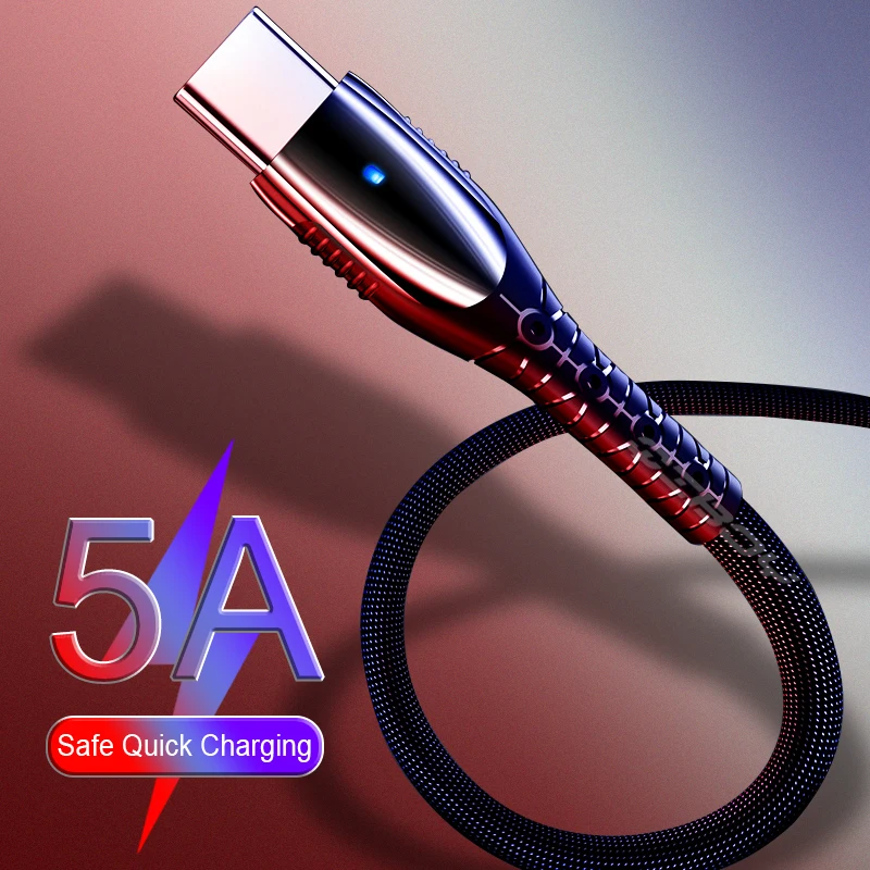 5A Supercharge кабель с разъемом USB Type C для Huawei мат 30 Pro P30 Samsung Быстрая зарядка 4 0 3 Быстрый