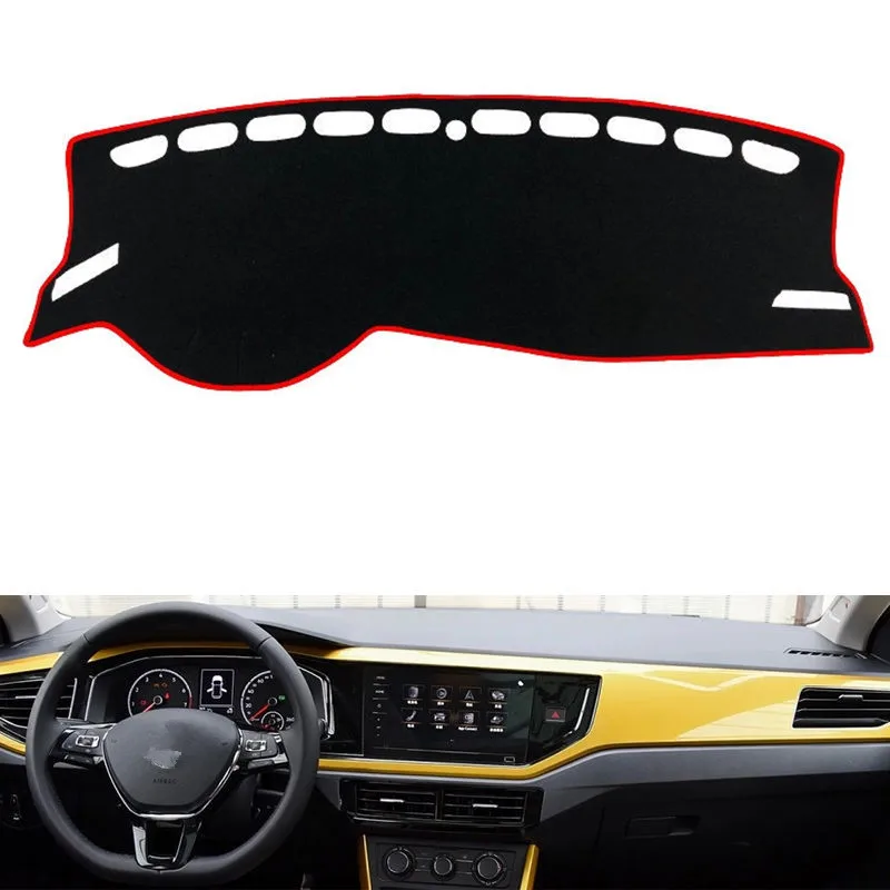 

Car Dashboard Cover Mat Pad Dashmat Sun Shade Instrument Protector Carpet Accessories For Volkswagen VW POLO MK6 2018 2019 2020