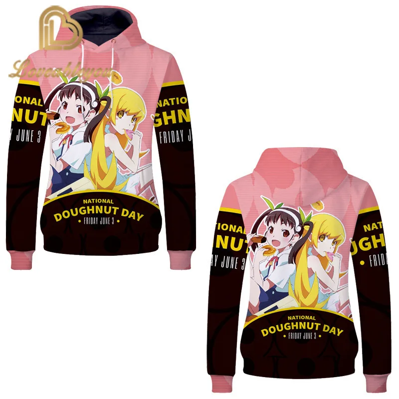 

Monogatari Periphery DOUGHNUT DAY Hoodie Men and Women Long Sleeve Hoodies Streetwear