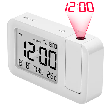 

Creative Bedroom Digital Bedside Alarm Clock Projector Luminous Led Projection Alarm Clock Led Alarm Clocks Temperature II50NZ