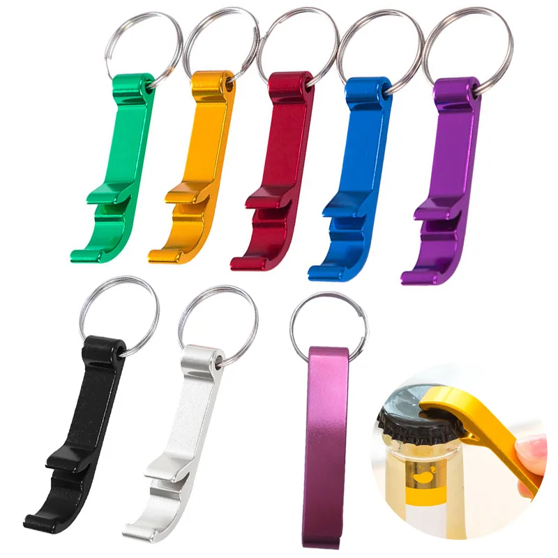

1pc Mini Metal Beer Bottle Opener Key Portable Bottle Opener Key Ring Chain Aluminum Alloy Kitchen Keychain Beer Bar Tool
