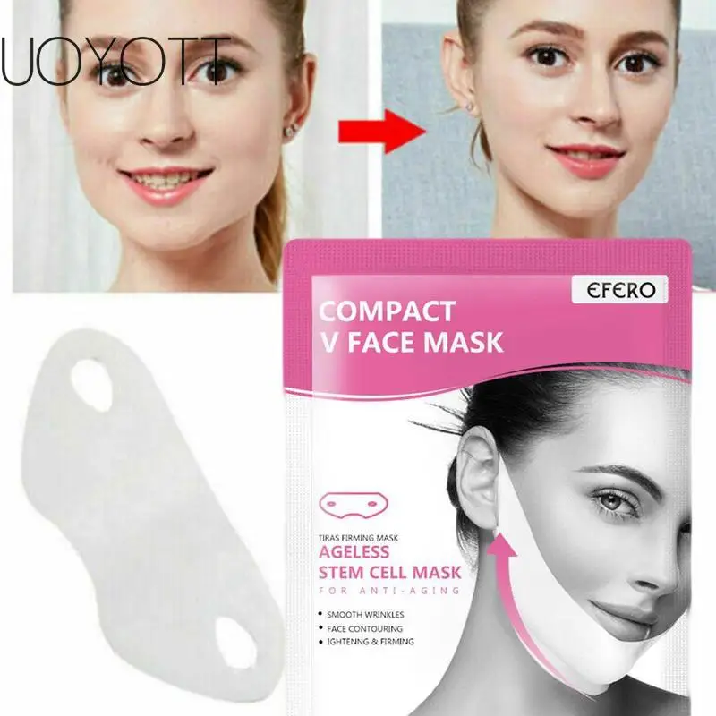 

Women V Face Cheek Face Mask Lifting Slimming Smooth Wrinkles Cream Face Neck Lift Up Peel-off Masks Bandage Skin Care Drop ship